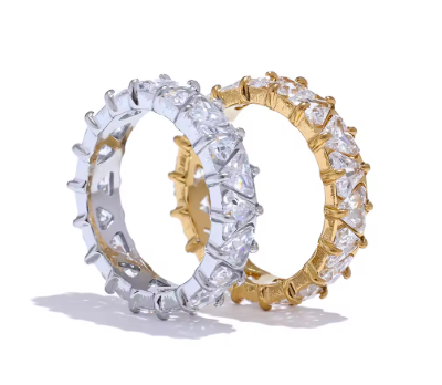 Yhpup anel brilhante de aço inoxidável